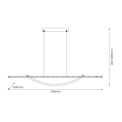 LED Żyrandol na lince AMBAR LED/35W/230V czarny