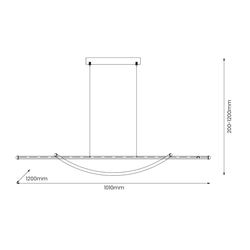 LED Żyrandol na lince AMBAR LED/35W/230V czarny