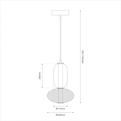 LED Żyrandol na lince ARAME LED/15W/230V śr. 22 cm czarny