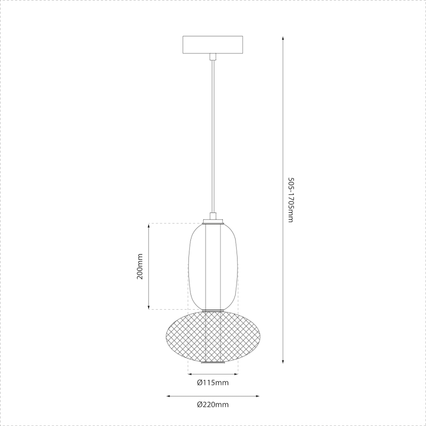 LED Żyrandol na lince ARAME LED/15W/230V śr. 22 cm czarny