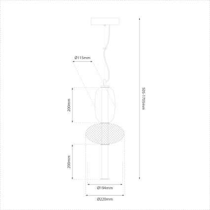 LED Żyrandol na lince ARAME LED/23W/230V śr. 22 cm czarny