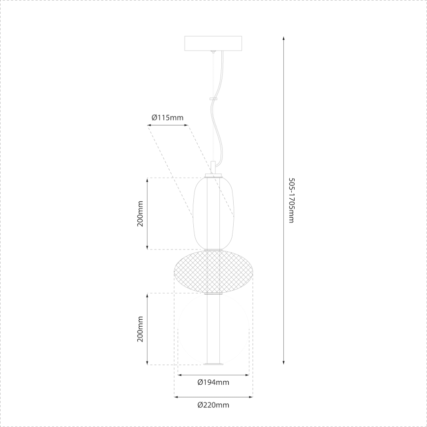 LED Żyrandol na lince ARAME LED/23W/230V śr. 22 cm czarny