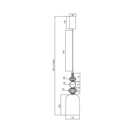 LED Żyrandol na lince ARTE LED/12W/230V śr. 13 cm mosiądz