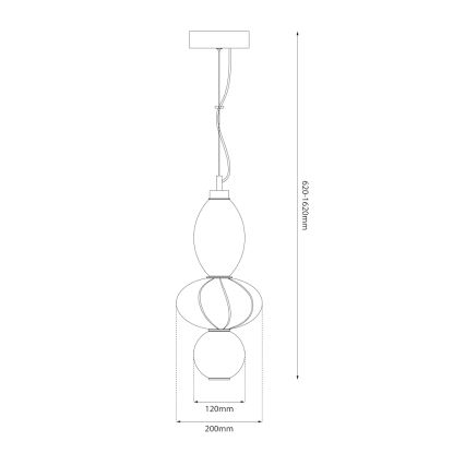 LED Żyrandol na lince ASCOLI LED/18W/230V śr. 20 cm beżowy