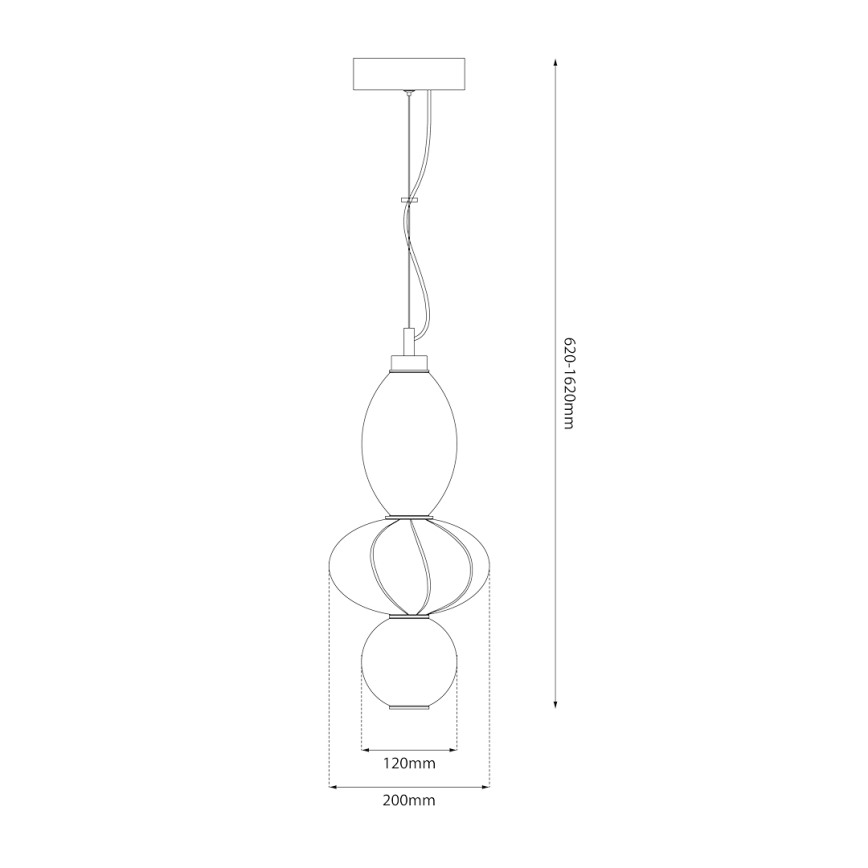 LED Żyrandol na lince ASCOLI LED/18W/230V śr. 20 cm beżowy