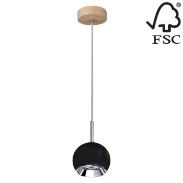 LED Żyrandol na lince BALL WOOD 1xGU10/5W/230V dąb matowy - certyfikat FSC