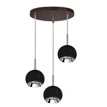 LED Żyrandol na lince BALL WOOD 3xGU10/5W/230V buk