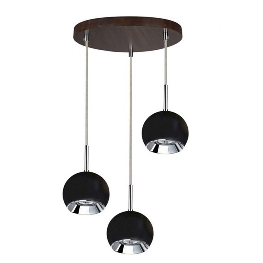 LED Żyrandol na lince BALL WOOD 3xGU10/5W/230V buk