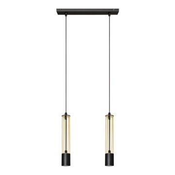 LED Żyrandol na lince BARS 2xGU10/4,8W/230V czarny/złoty