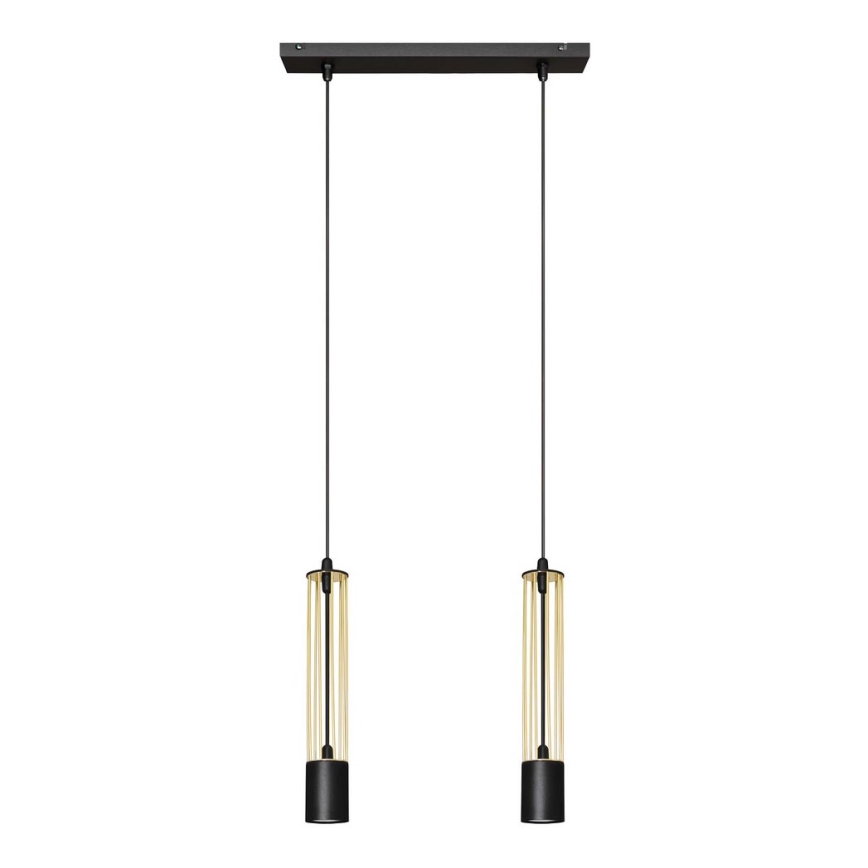 LED Żyrandol na lince BARS 2xGU10/4,8W/230V czarny/złoty