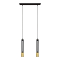 LED Żyrandol na lince BARS 2xGU10/4,8W/230V czarny/złoty