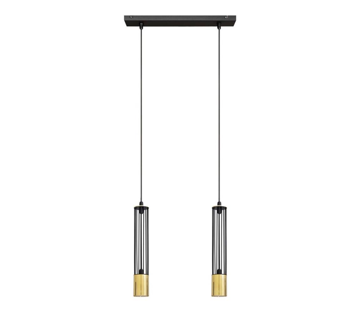 LED Żyrandol na lince BARS 2xGU10/4,8W/230V czarny/złoty