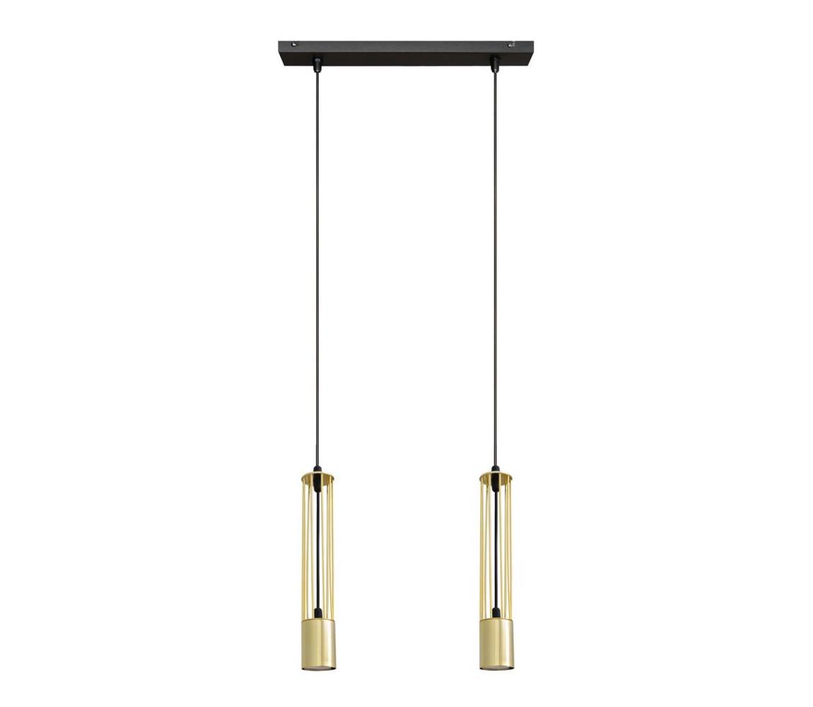 LED Żyrandol na lince BARS 2xGU10/4,8W/230V złoty/czarny