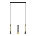 LED Żyrandol na lince BARS 3xGU10/4,8W/230V czarny/złoty