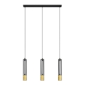 LED Żyrandol na lince BARS 3xGU10/4,8W/230V czarny/złoty