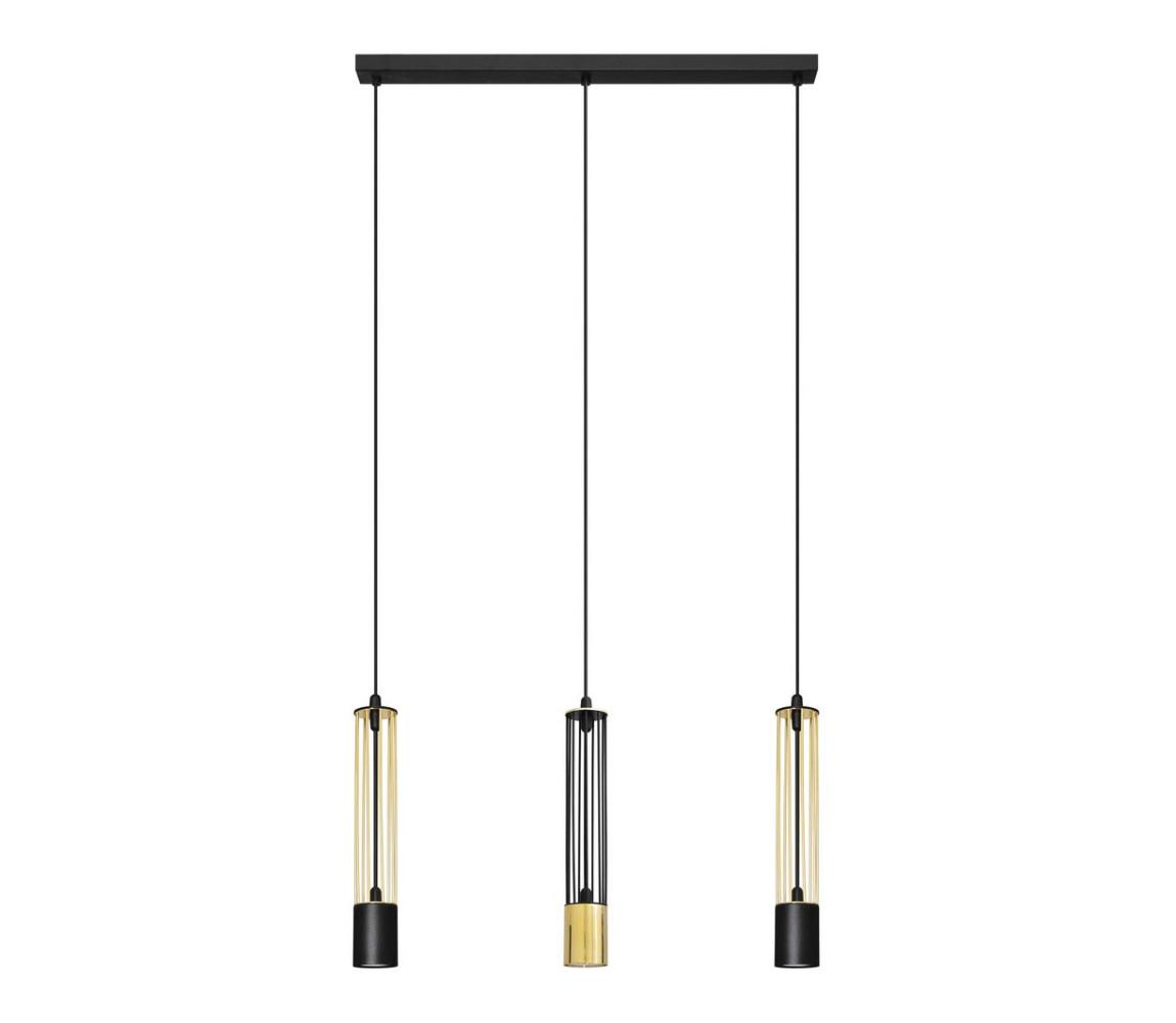 LED Żyrandol na lince BARS 3xGU10/4,8W/230V czarny/złoty