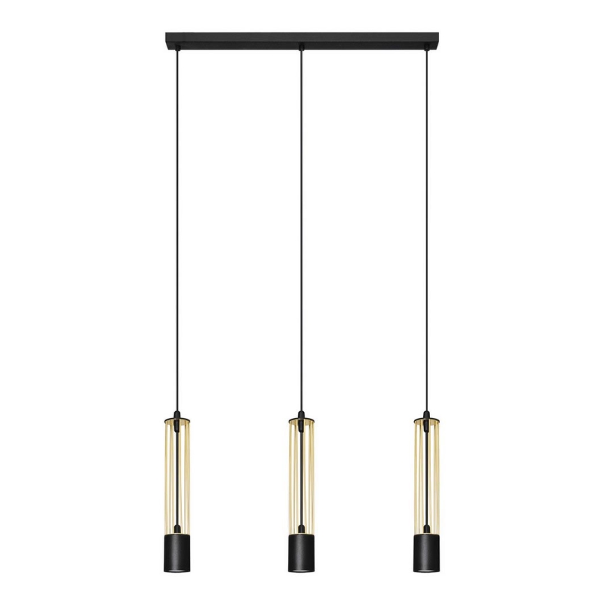 LED Żyrandol na lince BARS 3xGU10/4,8W/230V złoty/czarny