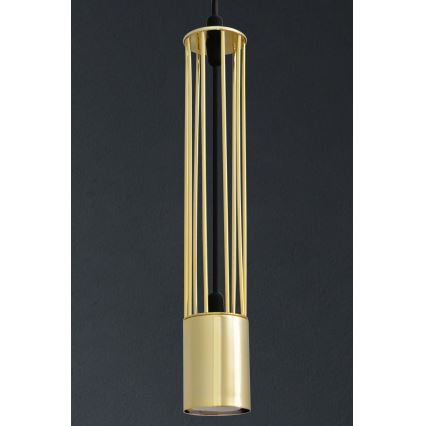 LED Żyrandol na lince BARS 3xGU10/4,8W/230V złoty/czarny