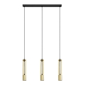 LED Żyrandol na lince BARS 3xGU10/4,8W/230V złoty