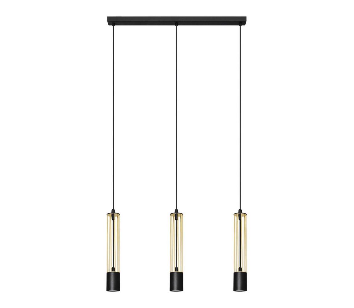 LED Żyrandol na lince BARS 3xGU10/4,8W/230V złoty/czarny