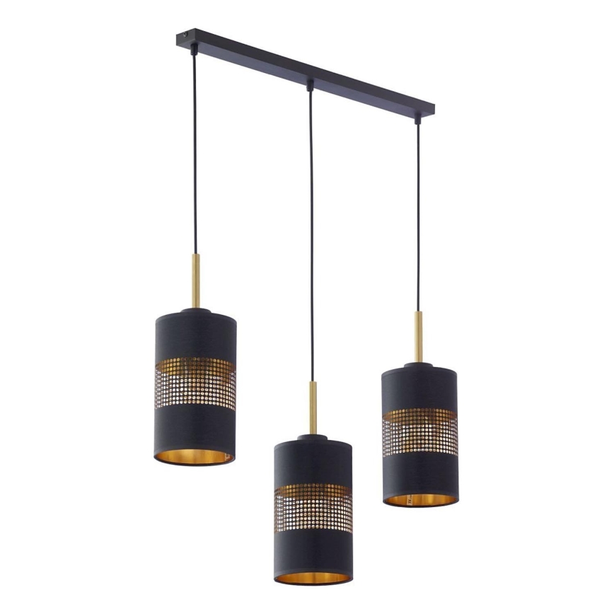 LED Żyrandol na lince BOGART 3xE27/15W/230V czarny/złoty
