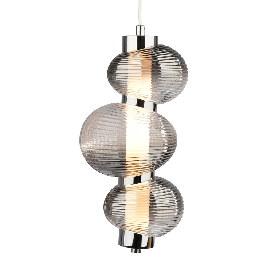 LED Żyrandol na lince BOLLA LED/12W/230V śr. 16 cm dym