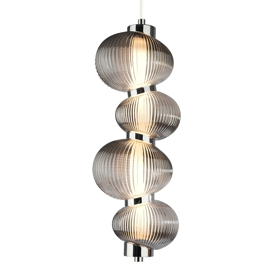 LED Żyrandol na lince BOLLA LED/17W/230V śr. 16 cm chrom błyszczący/dymny