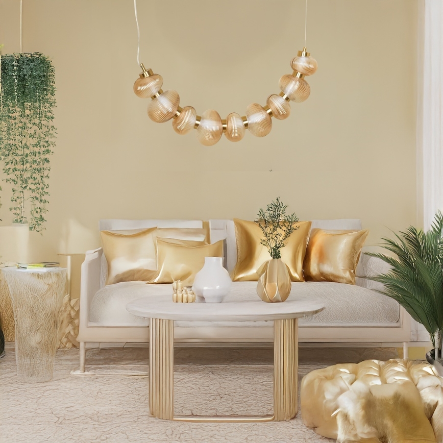 LED żyrandol na lince BOLLA LED/36W/230V złoty/dymny beżowy