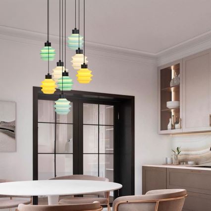 LED Żyrandol na lince CACTUS 8xLED/2,8W/230V 3000K zielony/żółty/biały