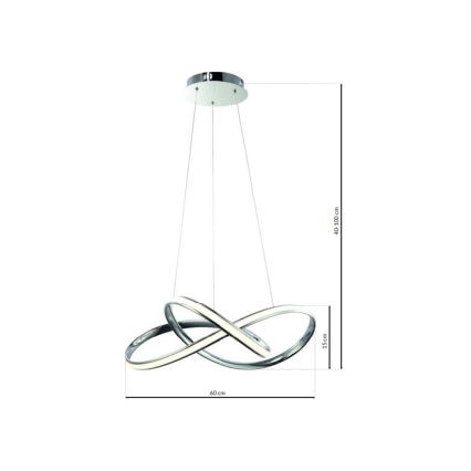 LED Żyrandol na lince CAPPIO LED/36W/230V chrom błyszczący