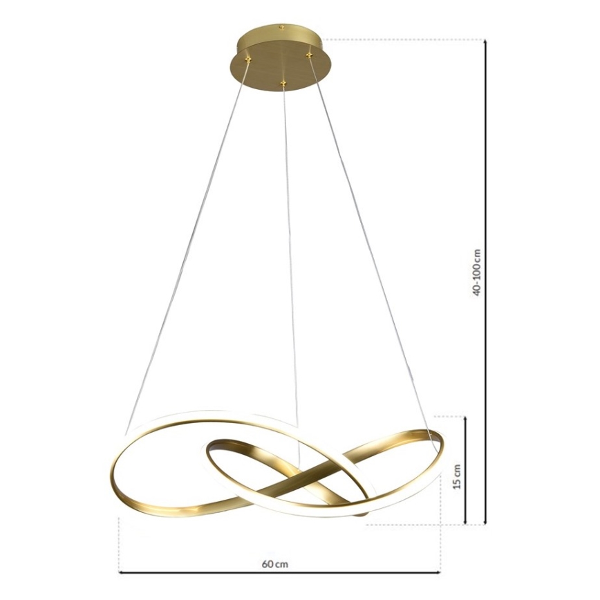 LED Żyrandol na lince CAPPIO LED/36W/230V złoty
