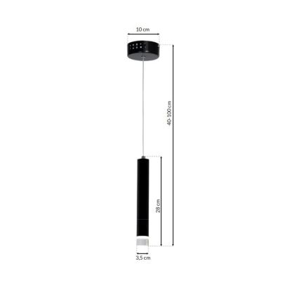 LED Żyrandol na lince CARBON LED/5W/230V