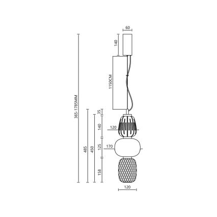 LED Żyrandol na lince CARO LED/28W/230V chrom