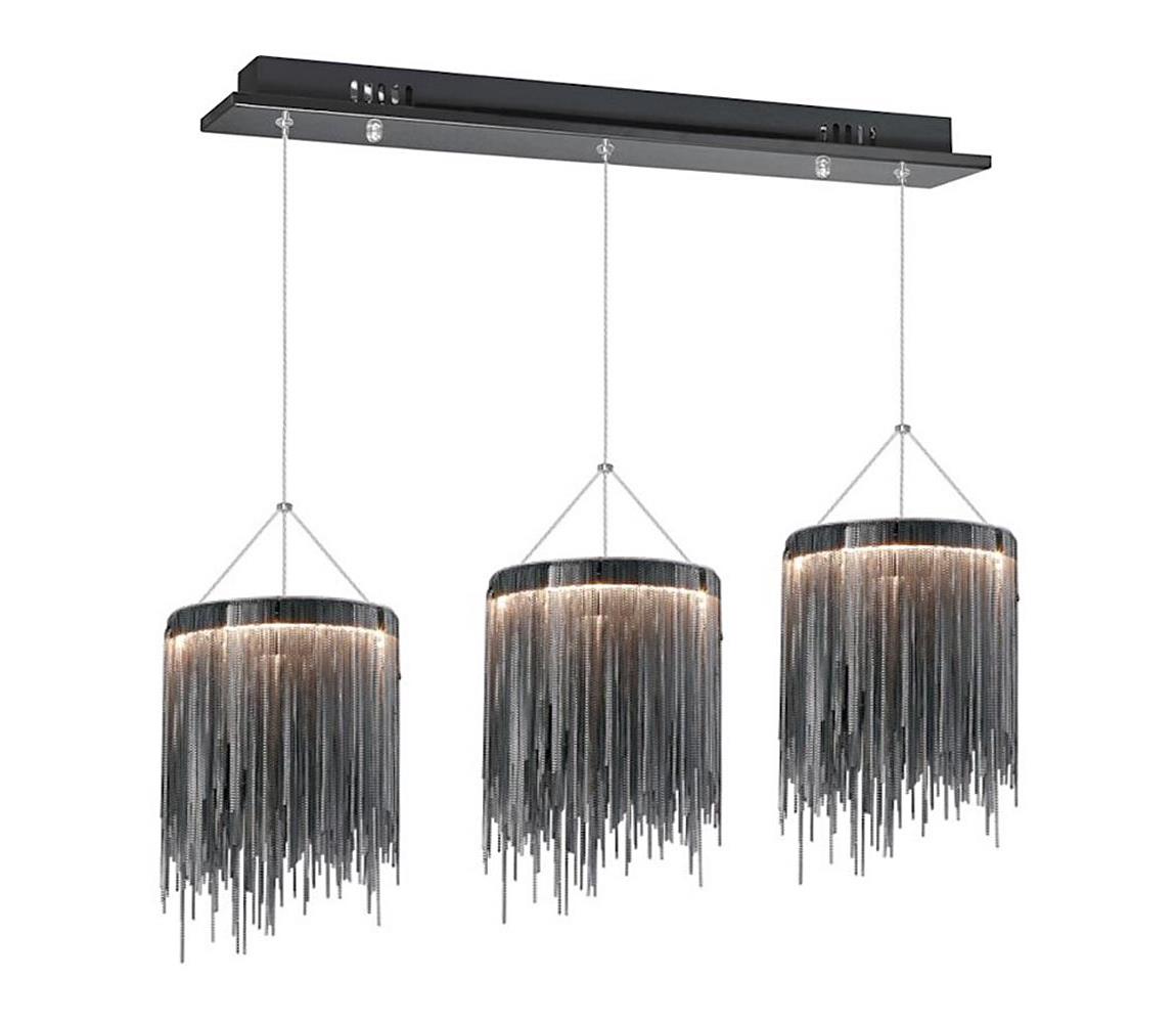 LED Żyrandol na lince CASCATA BLACK 3xLED/54W/230V