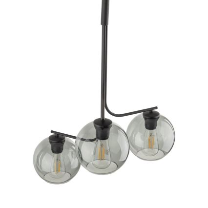 LED Żyrandol na lince CESAR 3xE27/15W/230V czarny/przydymiony szary