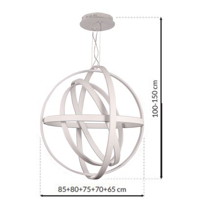 LED Żyrandol na lince COPERNICUS 1xLED/260W/230V biały