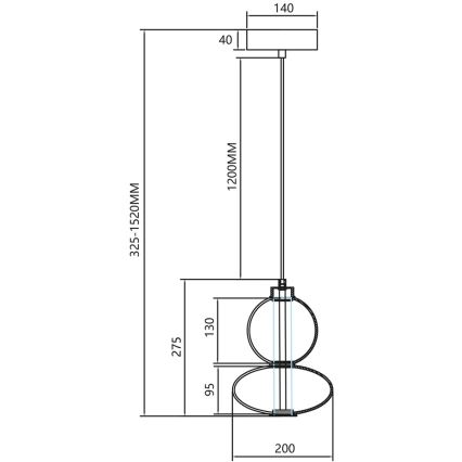 LED Żyrandol na lince DAPHNE LED/12W/230V szary