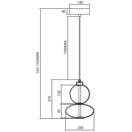 LED Żyrandol na lince DAPHNE LED/12W/230V złoty