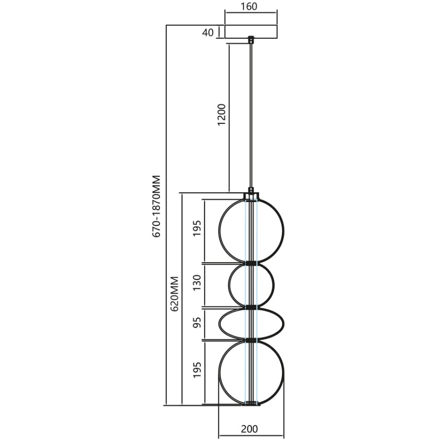 LED Żyrandol na lince DAPHNE LED/36W/230V złoty