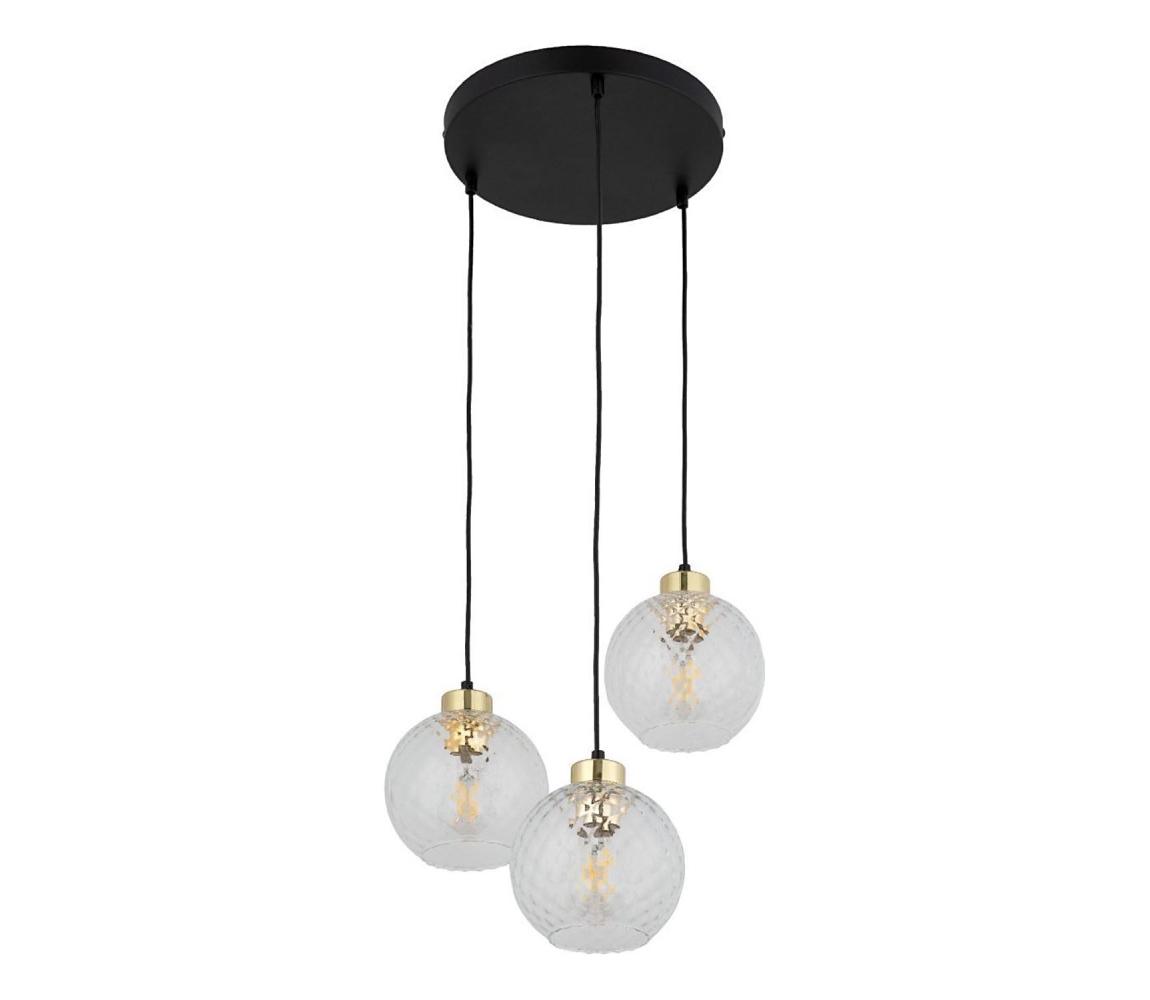 LED Żyrandol na lince DEVON 3xE27/15W/230V czarny/przezroczysty