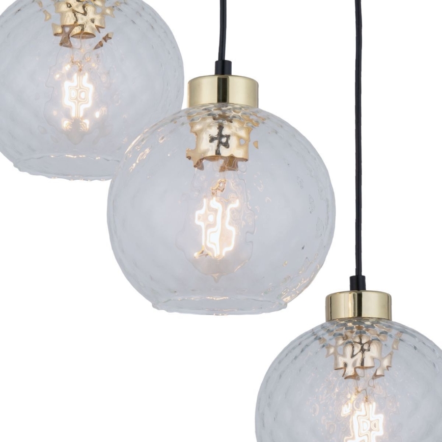 LED Żyrandol na lince DEVON 3xE27/15W/230V czarny/przezroczysty