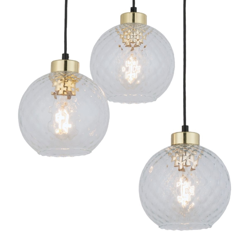 LED Żyrandol na lince DEVON 3xE27/15W/230V czarny/przezroczysty
