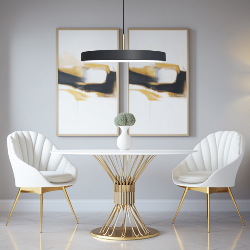 LED Żyrandol na lince DISC LED/38W/230V śr. 45 cm czarny