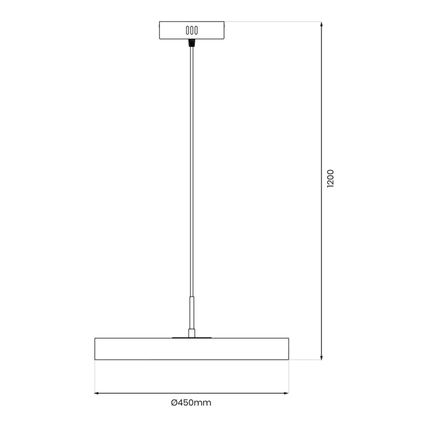 LED Żyrandol na lince DISC LED/38W/230V śr. 45 cm czarny