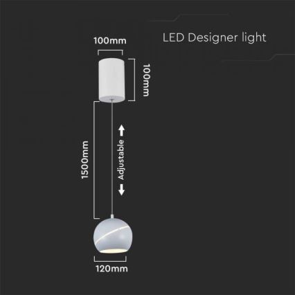 LED Żyrandol na lince dotykowy LED/8,5W/230V 3000K biały