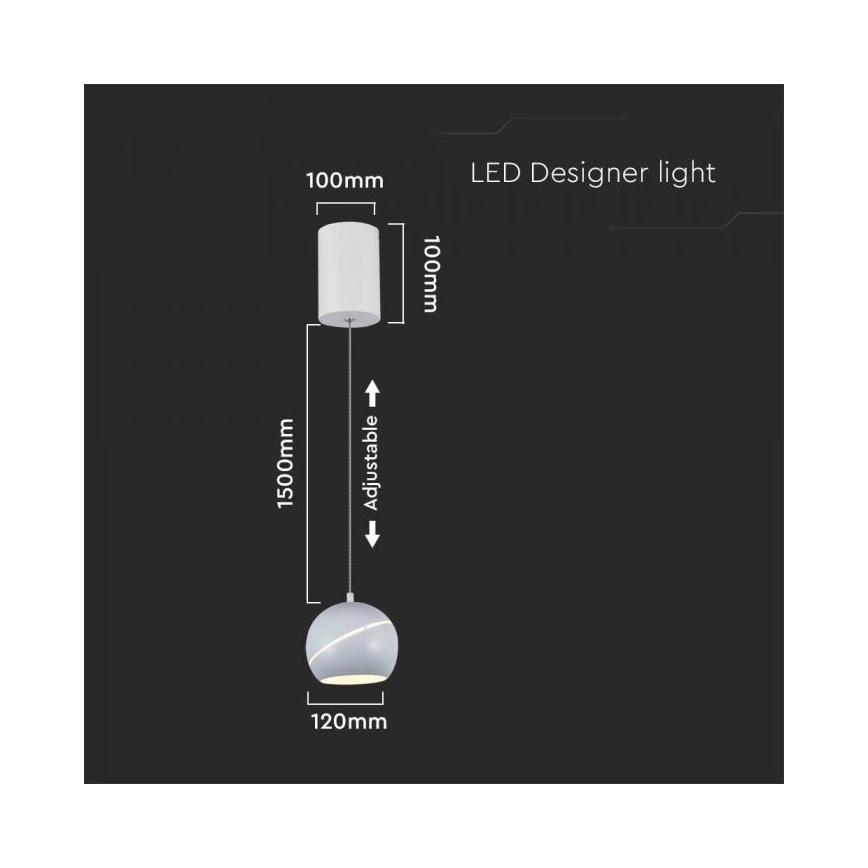 LED Żyrandol na lince dotykowy LED/8,5W/230V 3000K biały