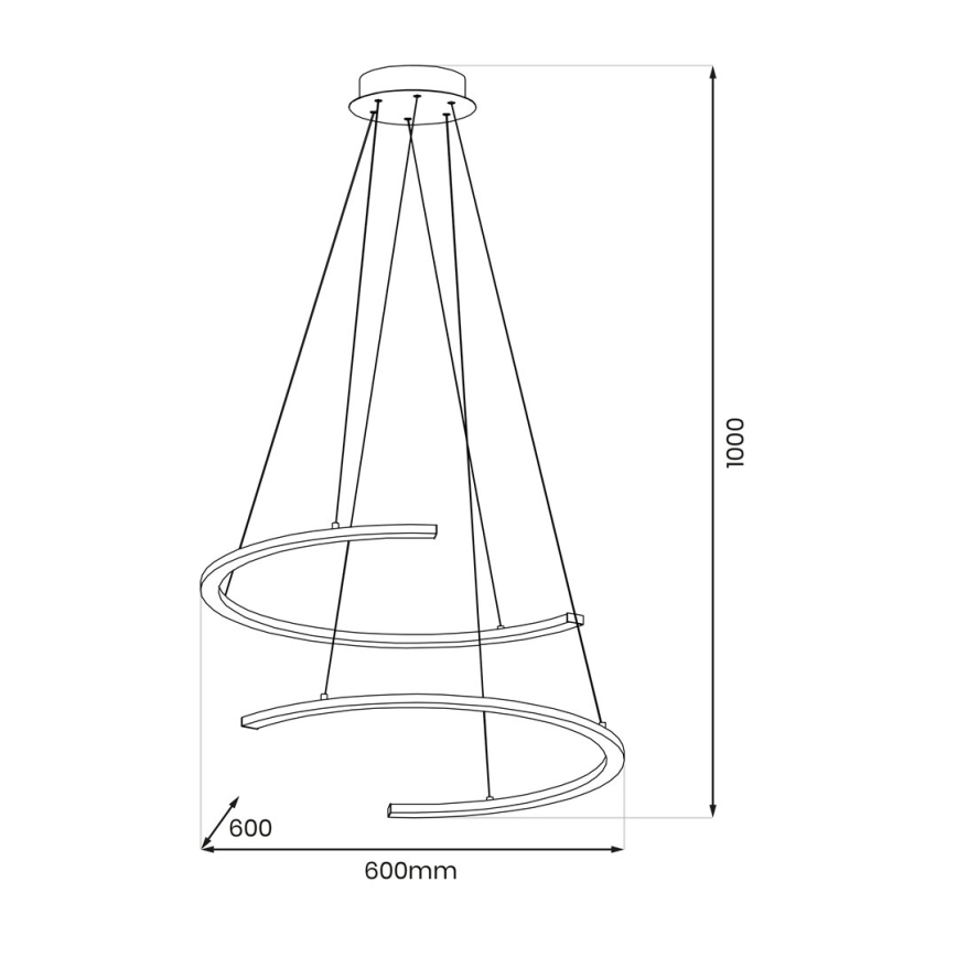 LED Żyrandol na lince DOUBLEMOON LED/30W/230V czarny