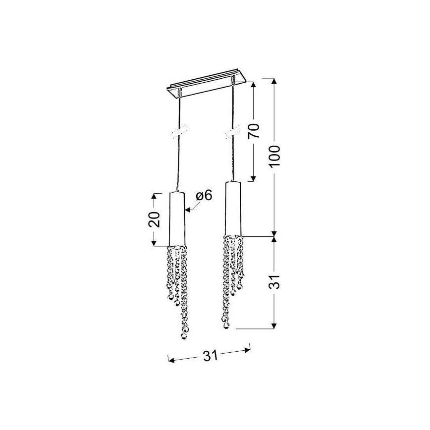 LED Żyrandol na lince DUERO 2xLED/3W/230V