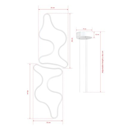 LED żyrandol na lince DUPLE ARTISAN LED/80W/230V 6500K biały