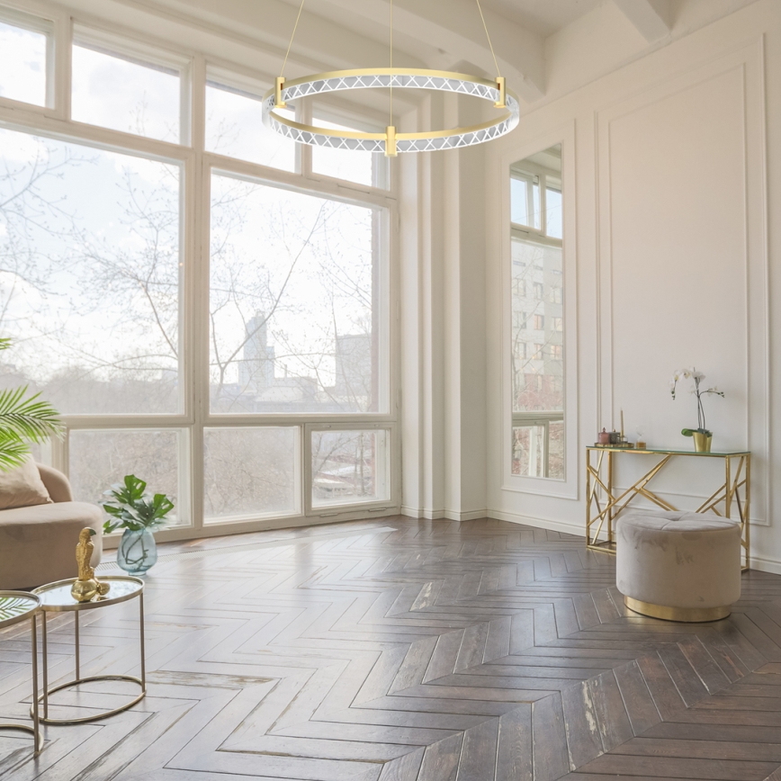 LED Żyrandol na lince ELEGANCE LED/36W/230V śr. 60 cm złoty